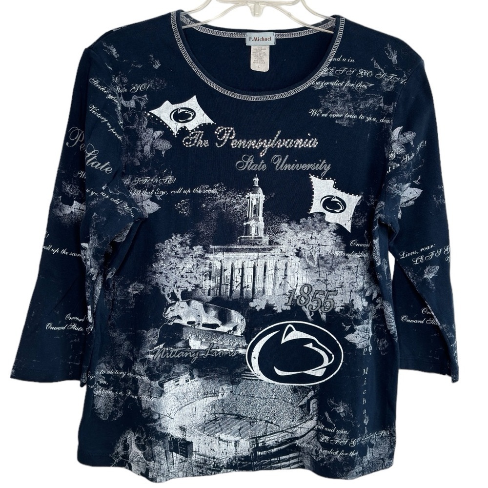 Penn State Blue Graphic 3/4 Sleeve Tee